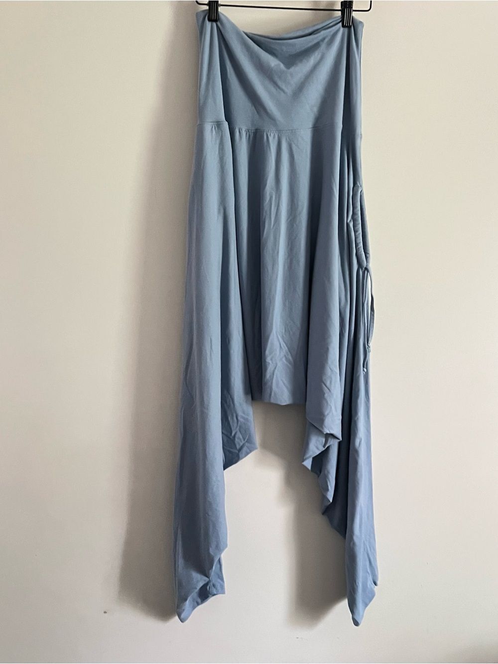 Buddha Pants San Fran Pant 100% Cotton Blue Asymmetrical Boho Yoga Pants Size L